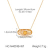 Wholesale Women's Geometric Stainless Steel Glued Shell Pendant Necklace With O Word Chain