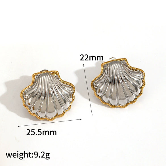 Wholesale Women's Geometric Stainless Steel Gold Electroplated Earrings Feminine And Fashionable