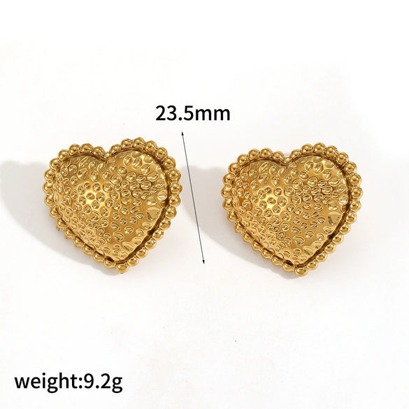 Wholesale Women's Geometric Stainless Steel Gold Electroplated Earrings Feminine And Fashionable