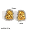 Wholesale Women's Geometric Stainless Steel Gold Electroplated Earrings Feminine And Fashionable