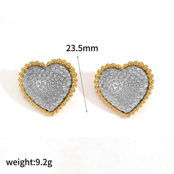 Wholesale Women's Geometric Stainless Steel Gold Electroplated Earrings Feminine And Fashionable