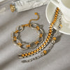 Wholesale Women's Geometric Stainless Steel Gold Plated Bracelet In Ins Style