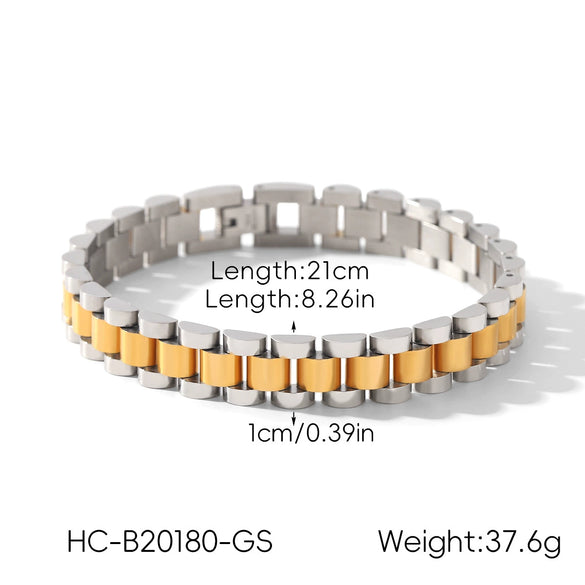 Wholesale Women's Geometric Stainless Steel Gold Plated Bracelet In Ins Style