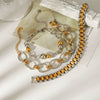 Wholesale Women's Geometric Stainless Steel Gold Plated Bracelet In Ins Style