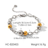 Wholesale Women's Geometric Stainless Steel Gold Plated Bracelet In Ins Style
