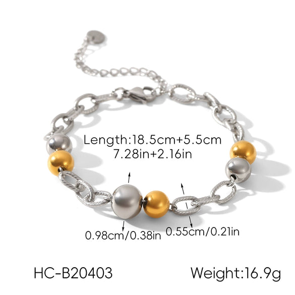 Wholesale Women's Geometric Stainless Steel Gold Plated Bracelet In Ins Style