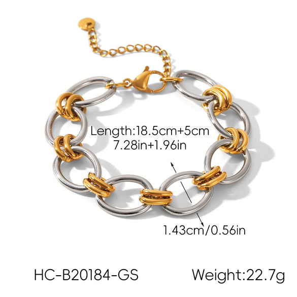 Wholesale Women's Geometric Stainless Steel Gold Plated Bracelet In Ins Style
