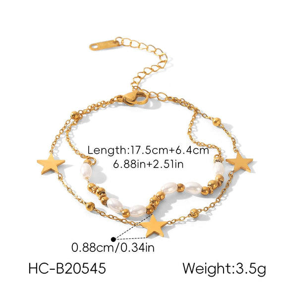 Wholesale Women's Geometric Stainless Steel Gold Plated Bracelet Jewelry