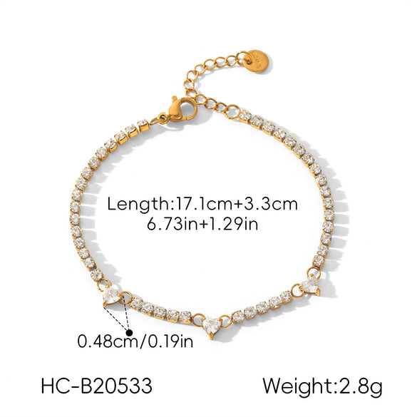 Wholesale Women's Geometric Stainless Steel Gold Plated Bracelet Jewelry