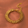 Wholesale Women's Geometric Stainless Steel Gold Plated Handwoven Cuban Chain Bracelet