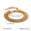 Wholesale Women's Geometric Stainless Steel Gold Plated Handwoven Cuban Chain Bracelet