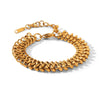 Wholesale Women's Geometric Stainless Steel Gold Plated Handwoven Cuban Chain Bracelet