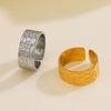 Wholesale Women's Geometric Stainless Steel Gold Plated Opening Ring Jewelry