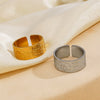 Wholesale Women's Geometric Stainless Steel Gold Plated Opening Ring Jewelry