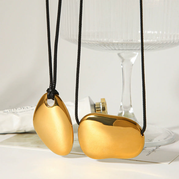 Wholesale Women's Geometric Stainless Steel Gold Plated Pendant Necklace In Ins Style