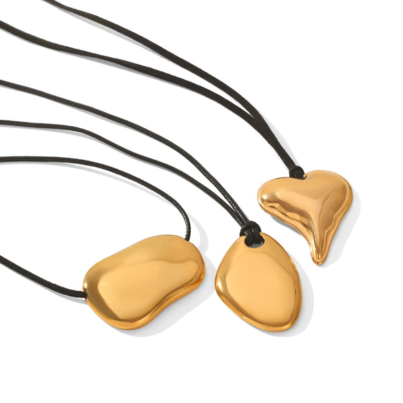 Wholesale Women's Geometric Stainless Steel Gold Plated Pendant Necklace In Ins Style