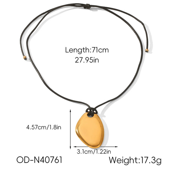 Wholesale Women's Geometric Stainless Steel Gold Plated Pendant Necklace In Ins Style