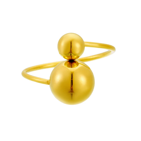 Wholesale Women's Geometric Stainless Steel Gold Plated Ring