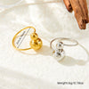 Wholesale Women's Geometric Stainless Steel Gold Plated Ring