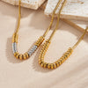 Wholesale Women's Geometric Stainless Steel Gold Plated Snake Chain Necklace Punk Minimalist Style