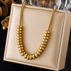 Wholesale Women's Geometric Stainless Steel Gold Plated Snake Chain Necklace Punk Minimalist Style