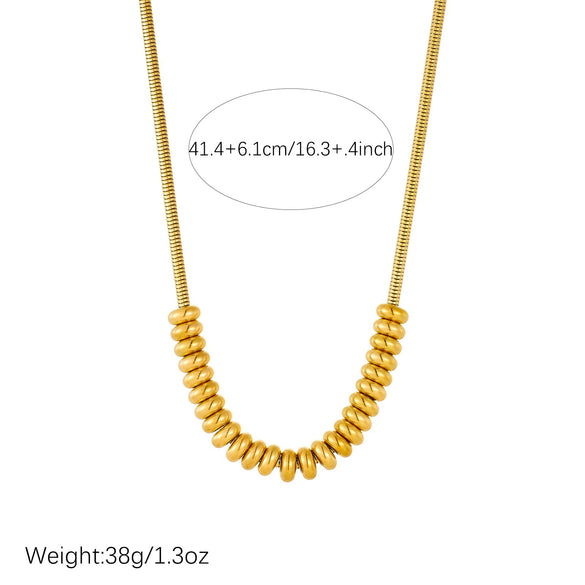 Wholesale Women's Geometric Stainless Steel Gold Plated Snake Chain Necklace Punk Minimalist Style