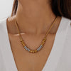 Wholesale Women's Geometric Stainless Steel Gold Plated Snake Chain Necklace Punk Minimalist Style
