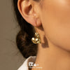 Wholesale Women's Geometric Stainless Steel Goldplated Asymmetrical Heart Pendant Earrings