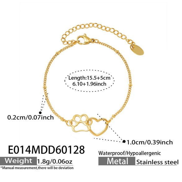 Wholesale Women's Geometric Stainless Steel Goldplated Chain Bracelet