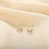 Wholesale Women's Geometric Stainless Steel Goldplated Diamond Earrings Highend Fashion Light Luxury Design