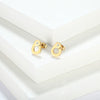 Wholesale Women's Geometric Stainless Steel Goldplated Diamond Earrings Highend Fashion Light Luxury Design