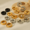 Wholesale Women's Geometric Stainless Steel Goldplated Ear Clip Without Ear Hole