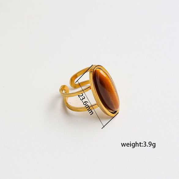 Wholesale Women's Geometric Stainless Steel Goldplated Electroplated Fashion Rings