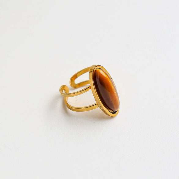 Wholesale Women's Geometric Stainless Steel Goldplated Electroplated Fashion Rings