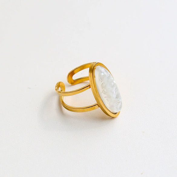 Wholesale Women's Geometric Stainless Steel Goldplated Electroplated Fashion Rings