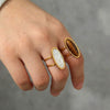 Wholesale Women's Geometric Stainless Steel Goldplated Electroplated Fashion Rings