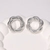 Wholesale Women's Geometric Stainless Steel Hammered Electroplated Stud Earrings And Flower Ring
