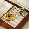 Wholesale Women's Geometric Stainless Steel Hammered Hollow Open Ring 18K Gold Plated Trendy Jewelry Accessories