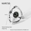 Wholesale Women's Geometric Stainless Steel Hammered Hollow Open Ring 18K Gold Plated Trendy Jewelry Accessories
