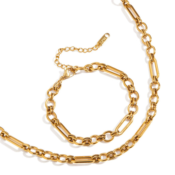 Wholesale Women's Geometric Stainless Steel Handmade Electroplated Chain Necklace