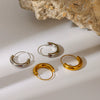 Wholesale Women's Geometric Stainless Steel Hoop Earrings With Pvd Furnace Vacuum Real Gold Plating