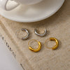 Wholesale Women's Geometric Stainless Steel Hoop Earrings With Pvd Furnace Vacuum Real Gold Plating