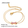Wholesale Women's Geometric Stainless Steel Inlaid Purple Zircon Electroplated Bracelet Jewelry