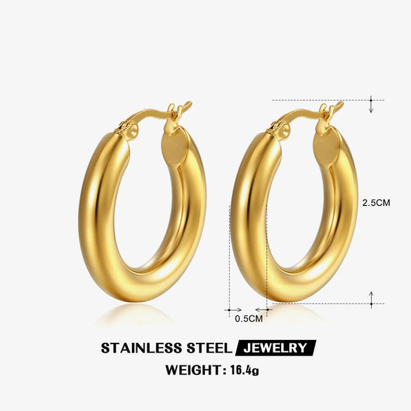 Wholesale Women's Geometric Stainless Steel Jewelry Electroplated Ring Earrings