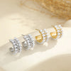 Wholesale Women's Geometric Stainless Steel 18K Electroplated Cshaped Pearlencrusted Earrings Retro Jewelry