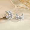 Wholesale Women's Geometric Stainless Steel 18K Electroplated Cshaped Pearlencrusted Earrings Retro Jewelry
