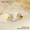 Wholesale Women's Geometric Stainless Steel 18K Electroplated Cshaped Pearlencrusted Earrings Retro Jewelry