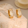Wholesale Women's Geometric Stainless Steel 18K Electroplated Diamondencrusted Earrings Fashionable Light Luxury Jewelry