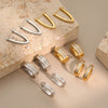 Wholesale Women's Geometric Stainless Steel 18K Electroplated Diamondencrusted Earrings Fashionable Light Luxury Jewelry