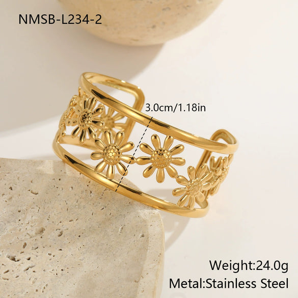 Wholesale Women's Geometric Stainless Steel 18K Electroplated Fashionable Bracelet